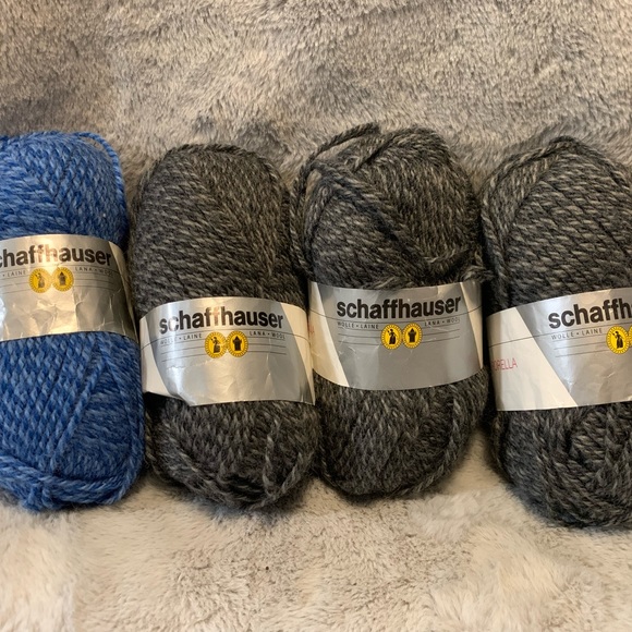 4 Skeins Schaffhauser Wolle Yarn Virgin Wool Acrylic 3 Gray 1 Blue - Picture 4 of 12